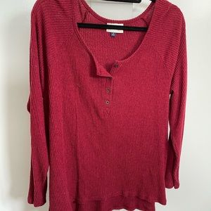 Red Waffle Knit Sweater